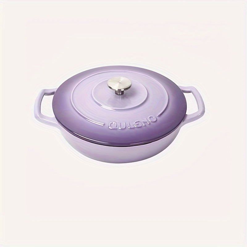 Enamel-Coated Cast Iron Dutch Oven for Cooking Baking and Serving 4 Qt