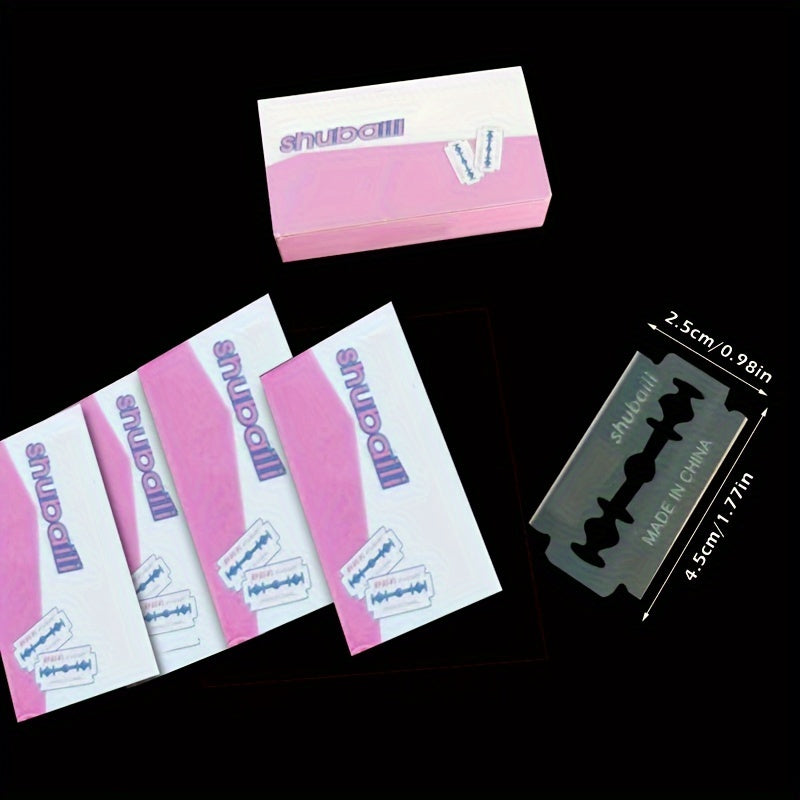 Мужские лезвия для безопасного бритья с двойным лезвием, упаковка 50 или 100, из углеродистой стали