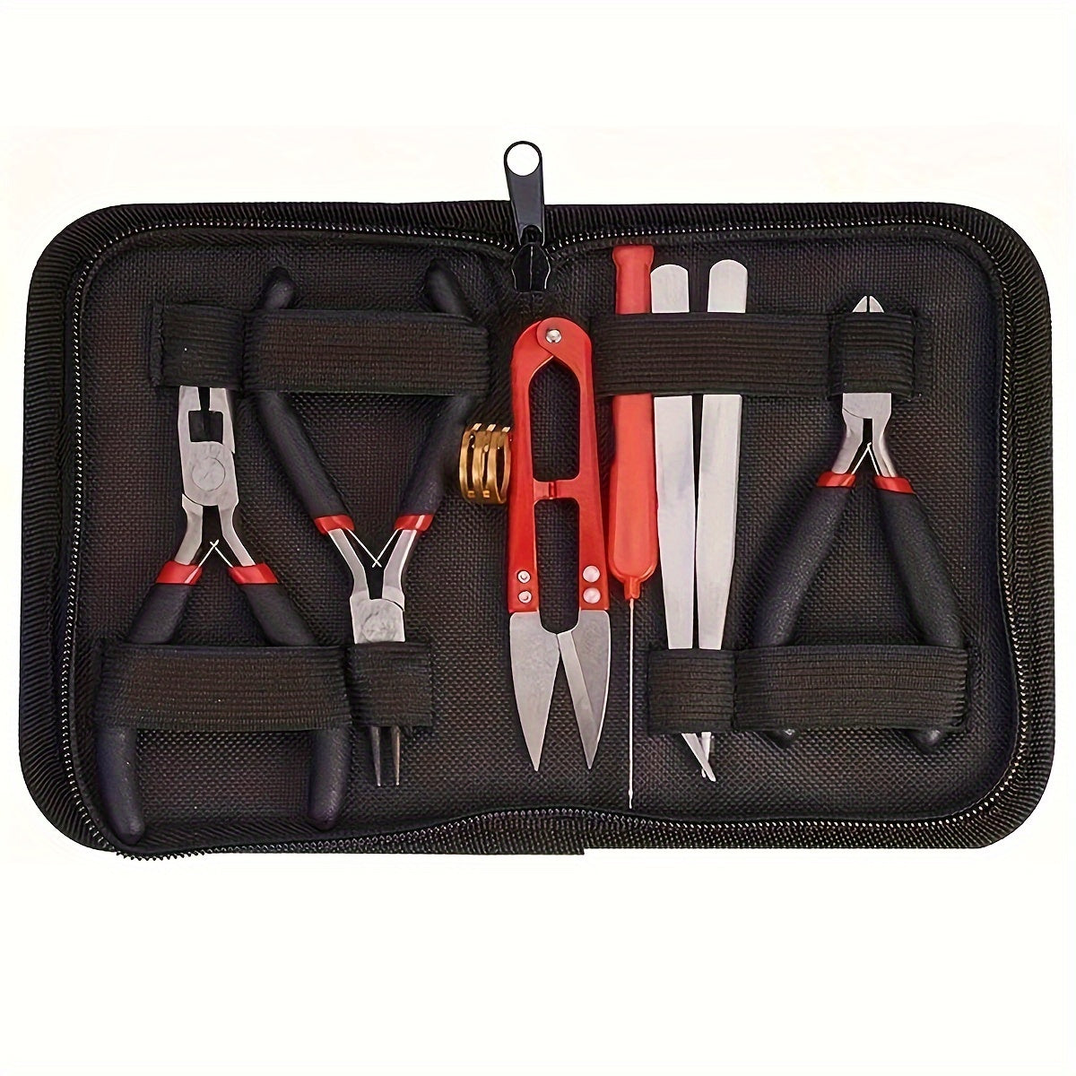 8-Piece Jewelry Making Kit with Pliers Scissors Tweezers and Jump Ring Opener for Crafting and Repairs