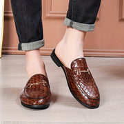 Men's Brown Faux Leather Loafers Slip-On Round Toe Casual Summer Shoes
