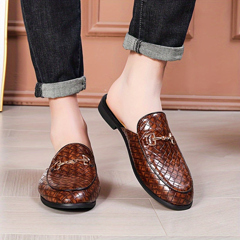 Men's Brown Faux Leather Loafers Slip-On Round Toe Casual Summer Shoes