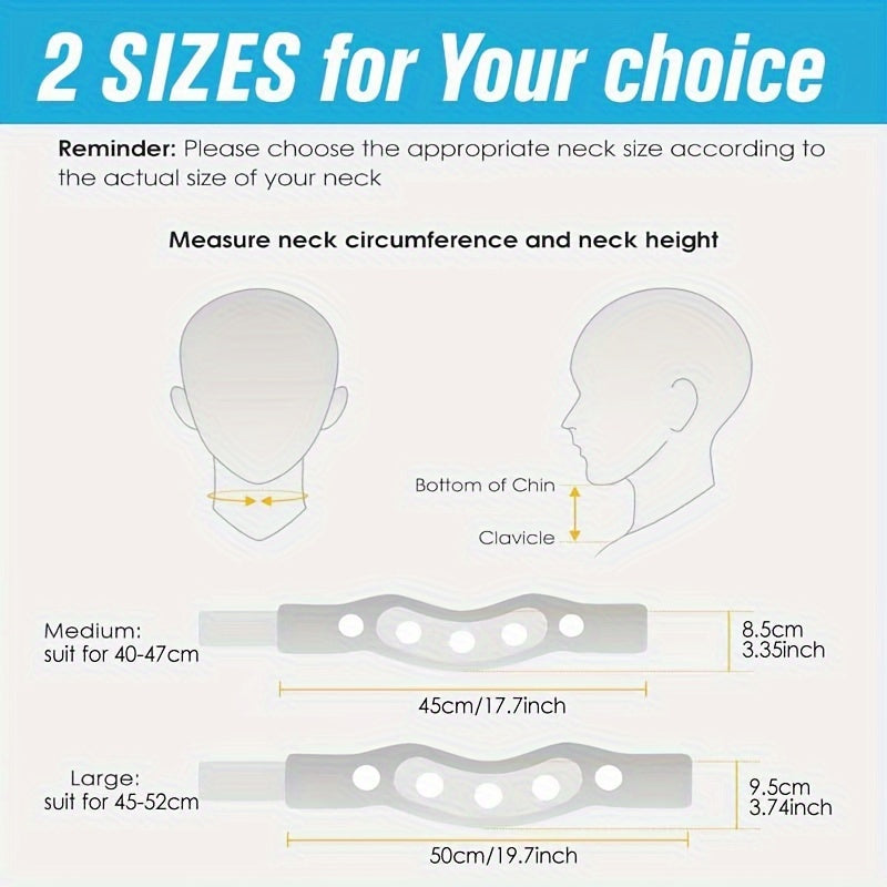 Adjustable Neck Support Brace for Snoring and Neck Pain Relief Memory Foam