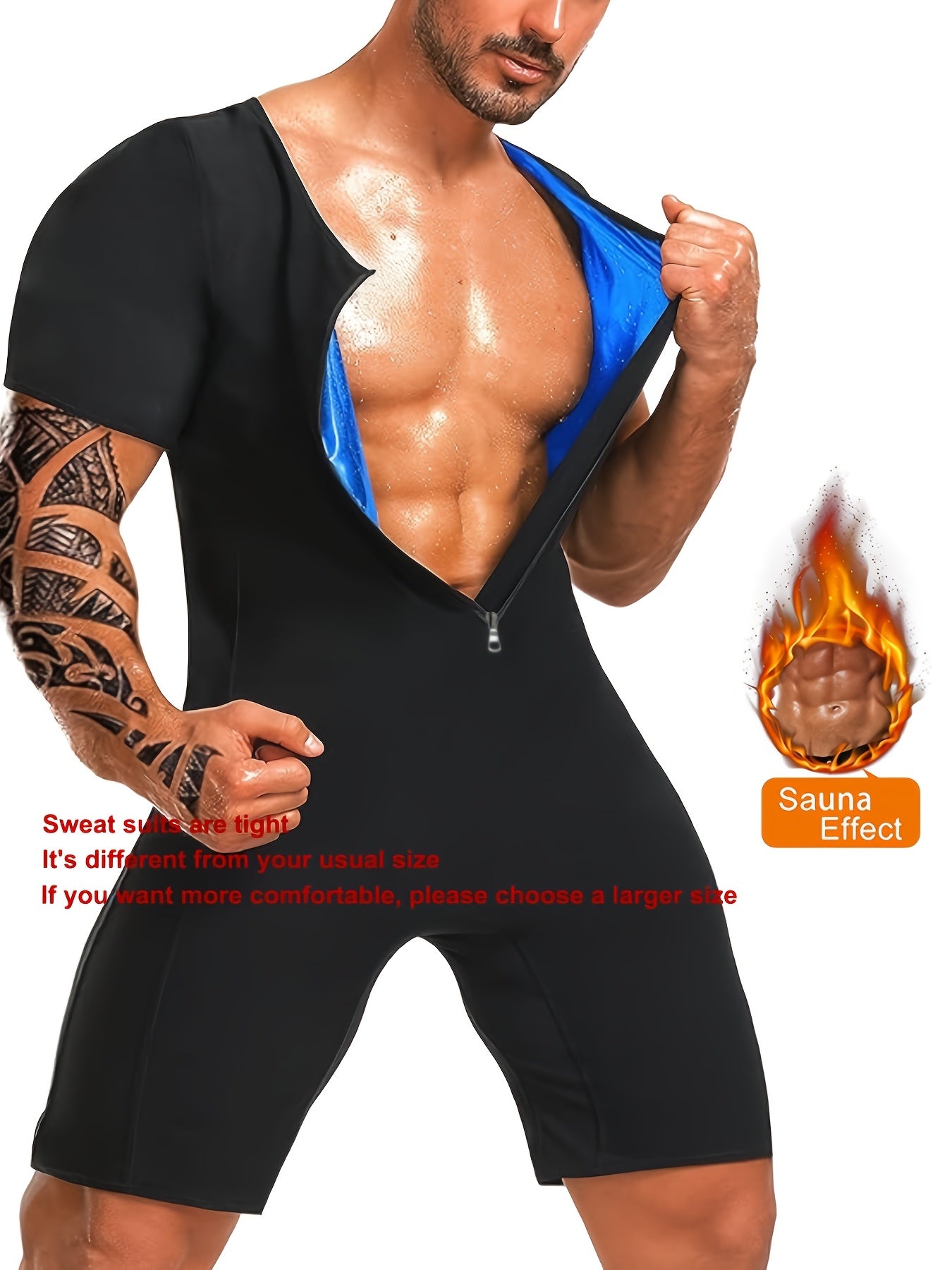 Men's Full Body Sweat Suit for Training Yoga Hiking Camping Breathable Polyester