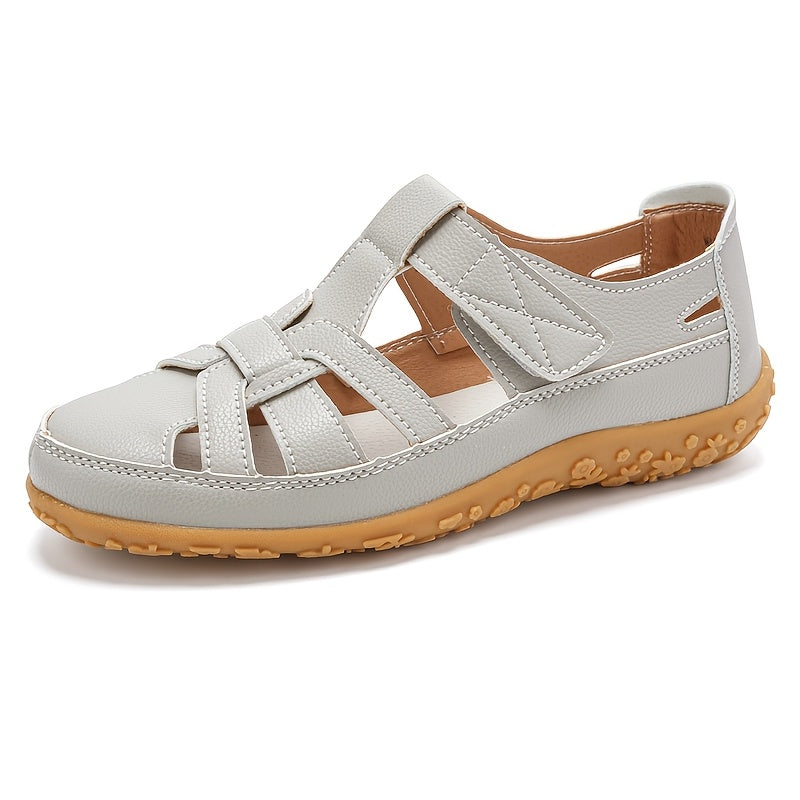 Women's Casual Flat Sandals with Adjustable Straps and TPR Sole