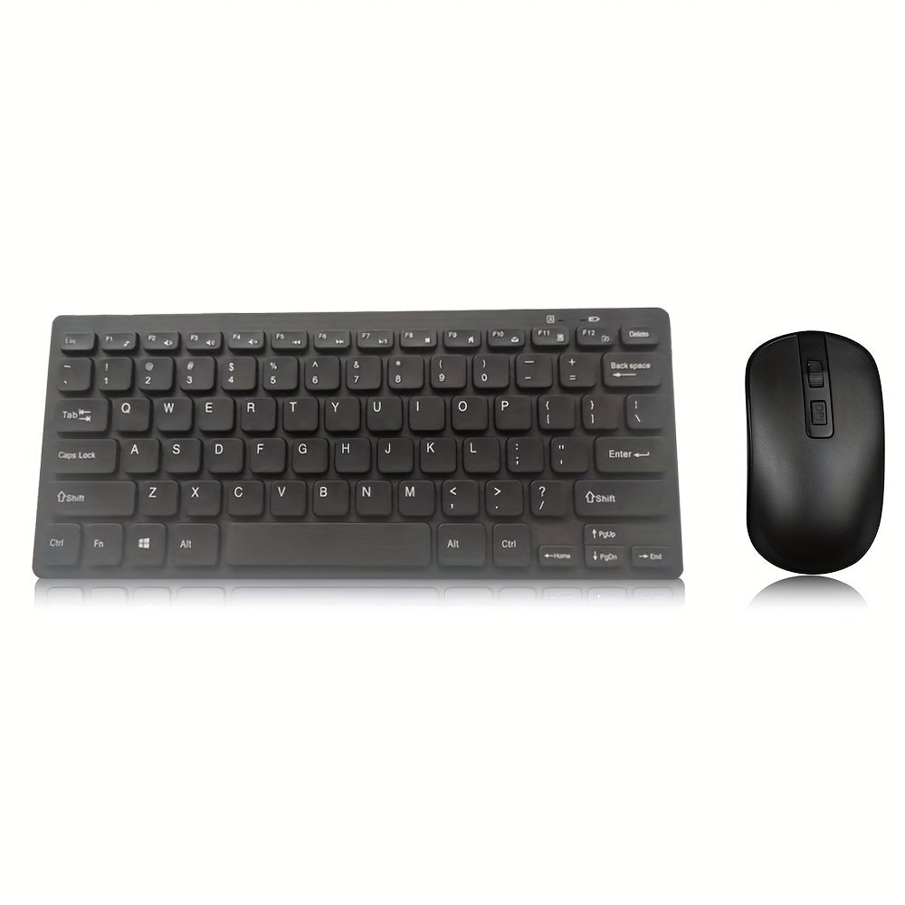 Ergonomic Wireless Keyboard and Mouse Set 2.4GHz Optical Slim ABS Battery-Free for PC