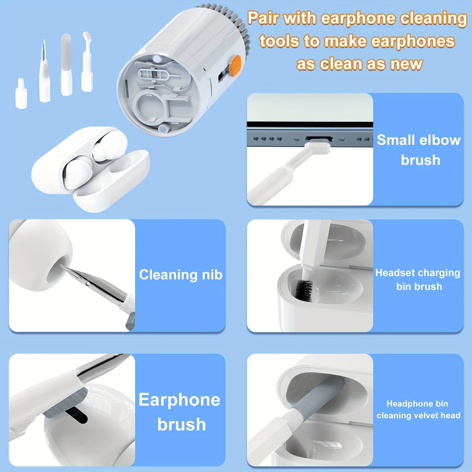 Plastic Dust Remover and Cleaner Kit for Keyboards Electronics and Mobile Phones