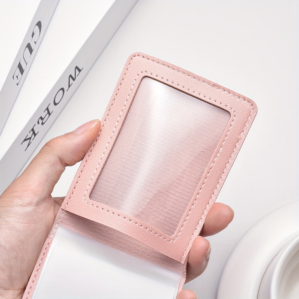 Легкий кожаный держатель для карт для женщин, тонкий карман для слайдов, модные аксессуары