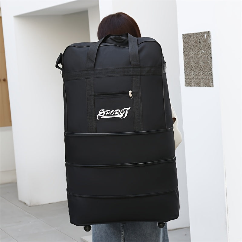 Katta hajmli yig‘iladigan sayohat sumkasi, suv o'tkazmaydigan Oxford sport sumkasi, aylanadigan g‘ildiraklar bilan