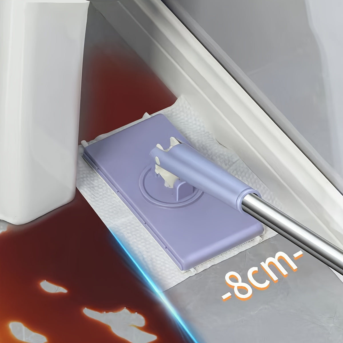 Microfiber Mop with Automatic Clamp and Flat Dusting Wipe for Kitchen and Home