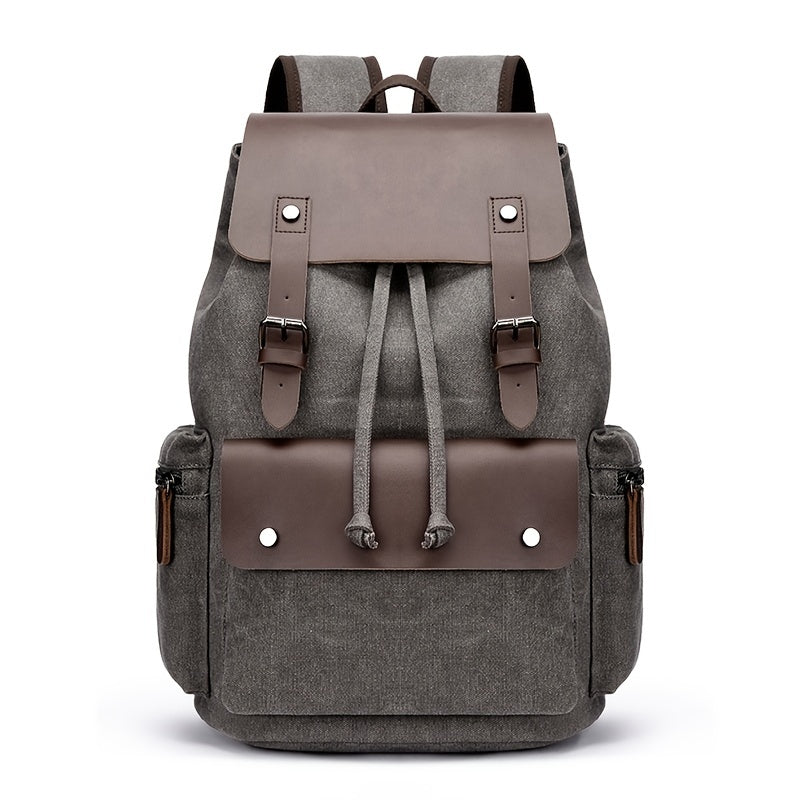Retro Canvas Backpack for Students Travel and Business with Laptop Compartment
