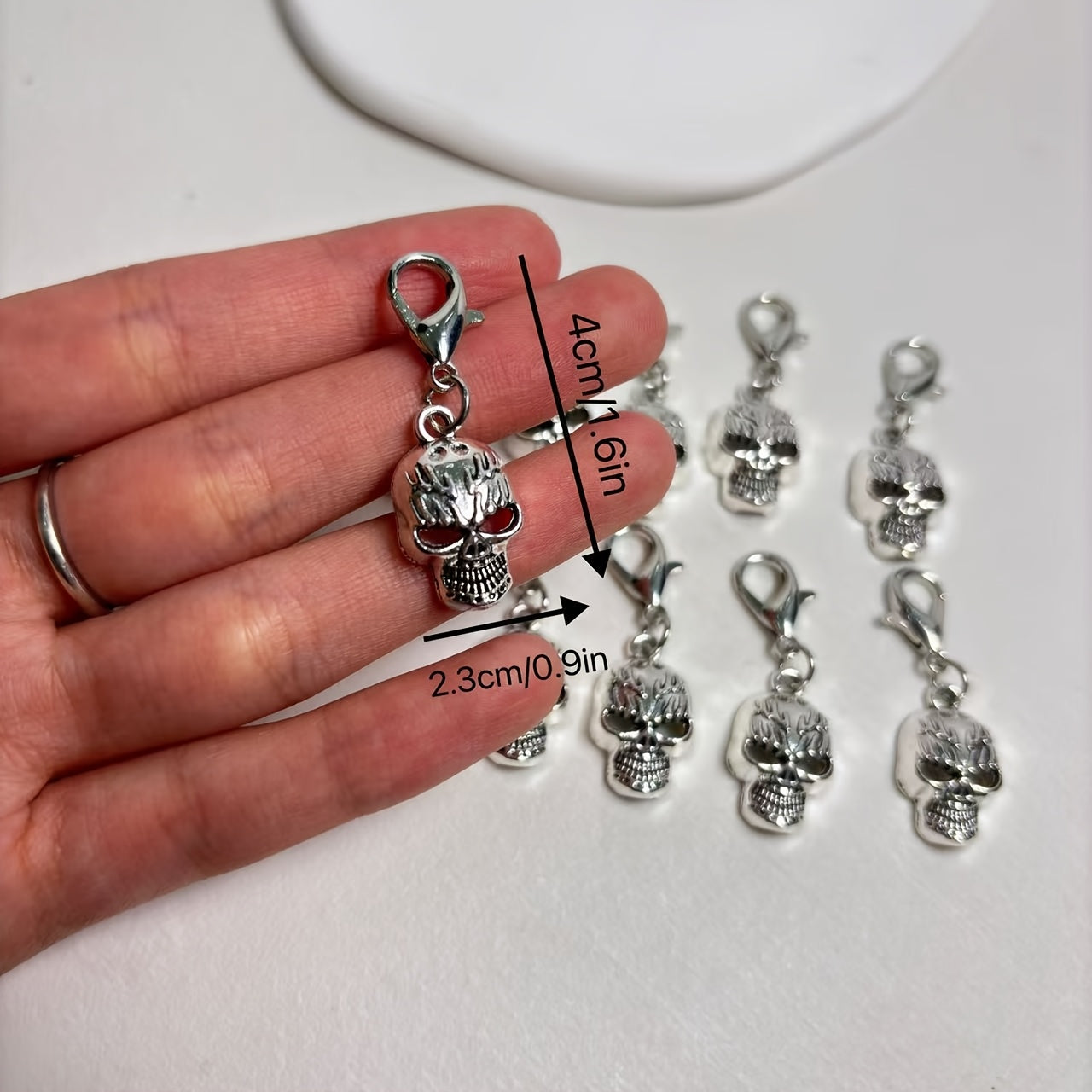 Unisex Zinc Alloy Skull Shoe Charms for Sneakers and Canvas Shoes