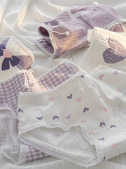 Women's Cotton Seamless Allover Print Briefs 5-Pack Breathable Comfortable Lingerie