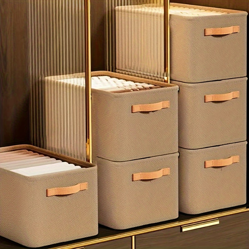 Juego de 3 cestas de almacenamiento multifuncionales para armario con asas para ropa, toallas, ropa de cama y juguetes