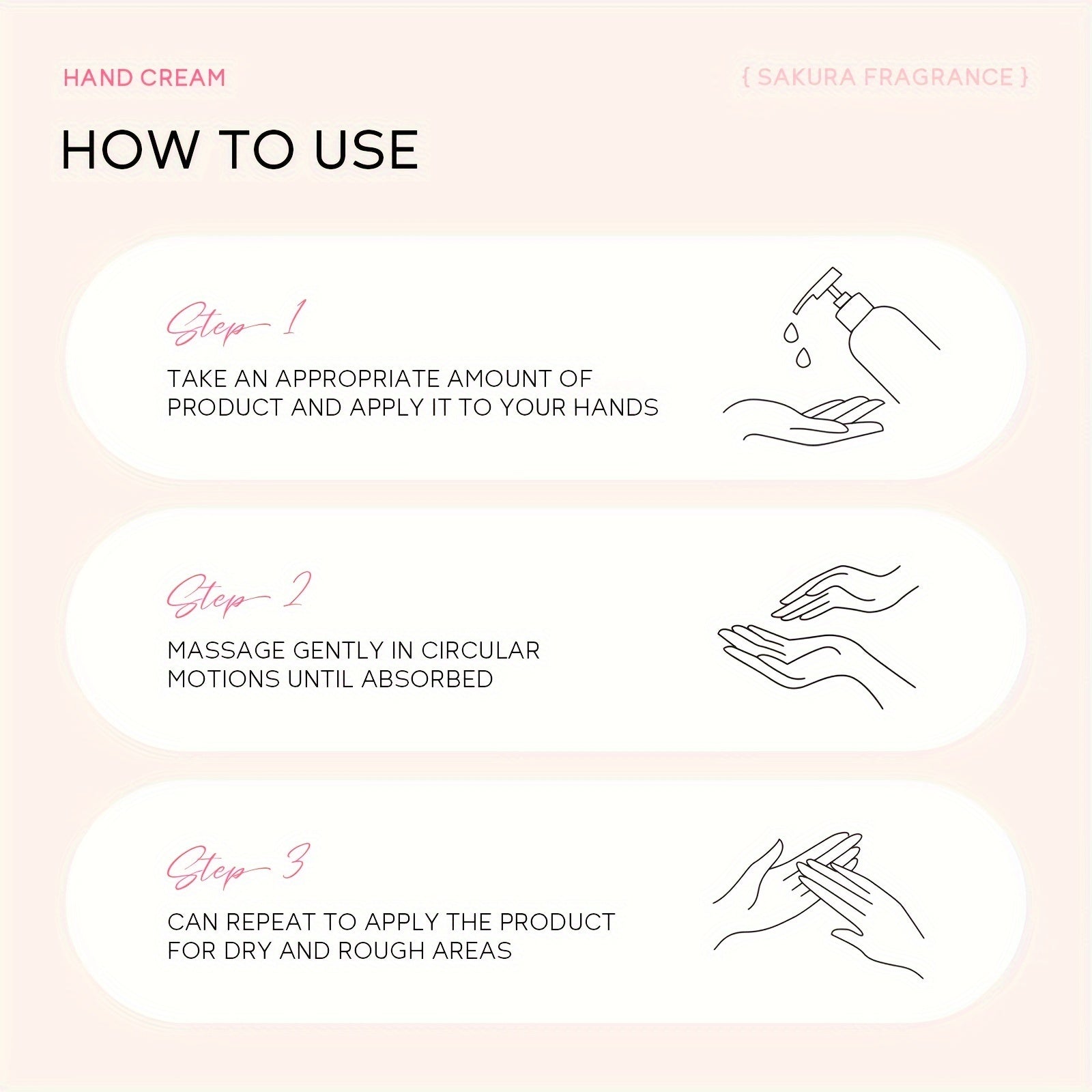 Sakura Hand Cream 200g Deep Hydration Vitamin C Niacinamide for Dry Sensitive Skin