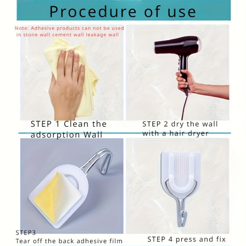 20-Pack Plastic Wall Hooks for Kitchen Bathroom Bedroom Office Seamless Adhesive Easy Install