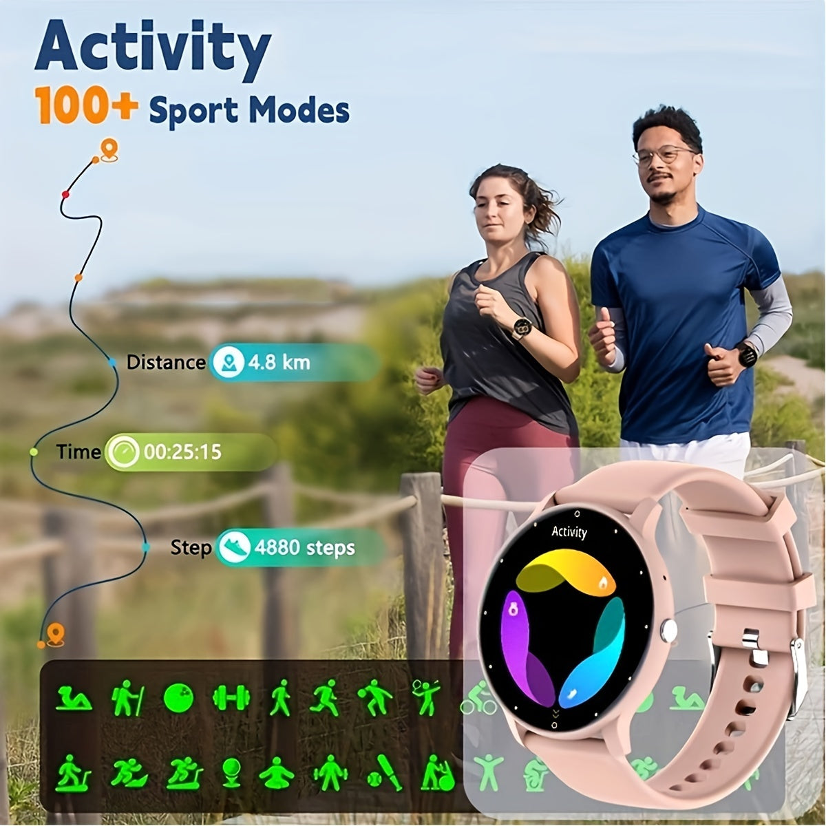 Women's Smartwatch with 3.25cm HD Display Fitness Tracker Pedometer and Wireless Calling