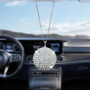 Female Car Interior Decor Crystal Ball Rhinestone Pendant Accessories