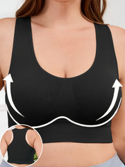 Plus Size Women Seamless Backless Sports Bra with Removable Pads