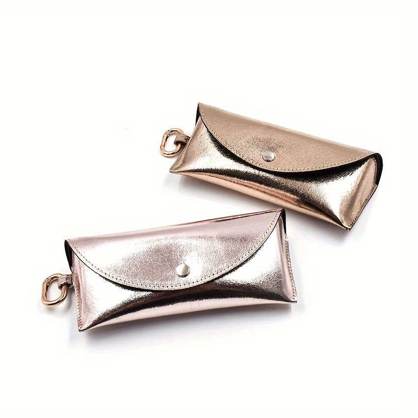 Golden Eyewear Case with Hook for Easy Access and Protection