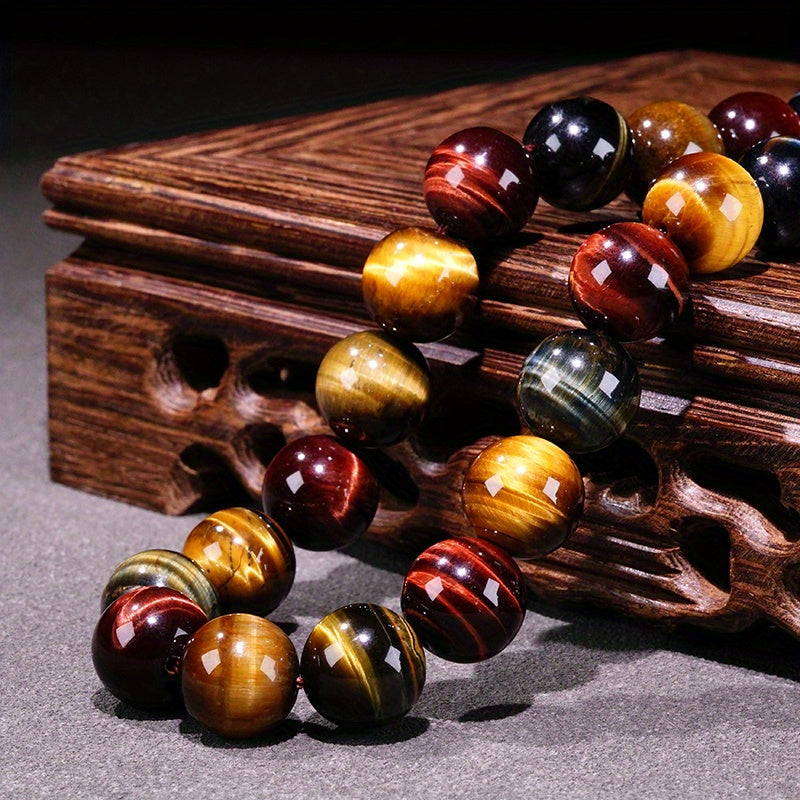 Natural Three-Color Tiger Eye Beads for Jewelry Making Wholesale