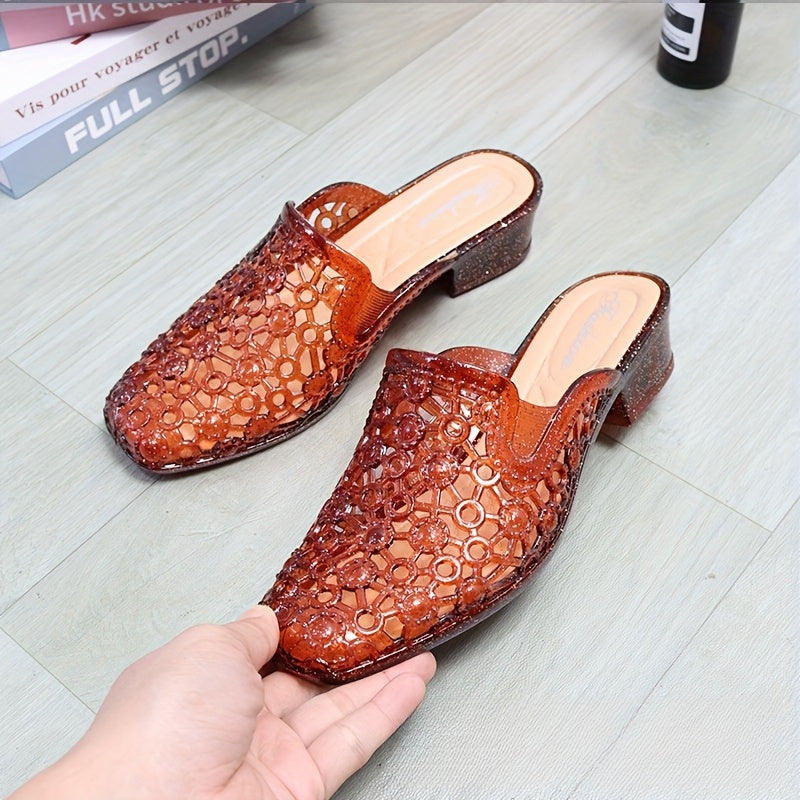 Ayollar moda sandallari, sirpanishga qarshi, keng bo'yinli, yopiq barmoqli, kundalik poyabzal