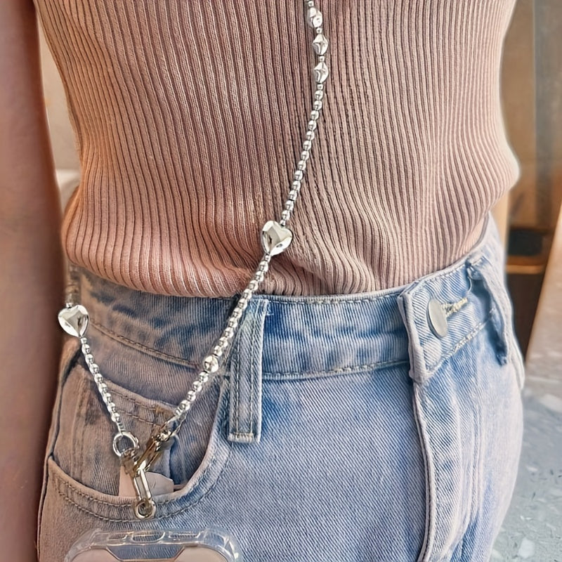 Yurak shaklidagi marjonli telefon tasmasi va uzin zanjirli pendant, ko'krakda taqish va yo'qolishdan saqlash uchun. Telefonlar, quloqchinlar, kameralar, sumkalar va boshqalar uchun mos.