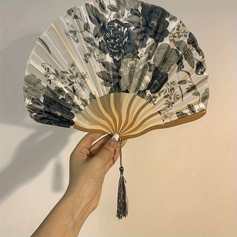 Chinese Ink-Style Folding Fan Vintage Cheongsam Accent Lightweight Summer Assorted Colors
