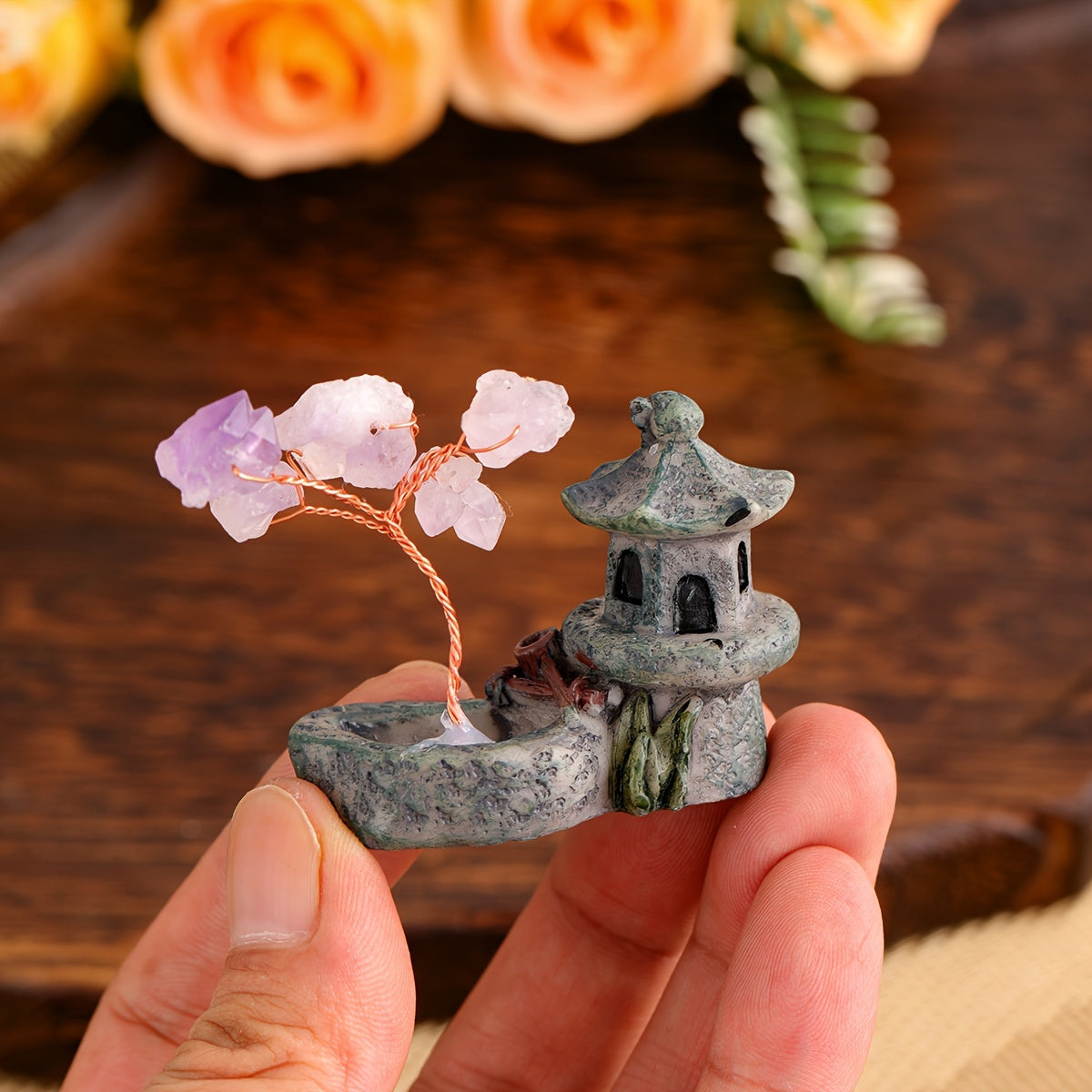 Tabiiy Amethyst Kvarts Energiya Daraxti Hayot Mini Dekoratsiyalari ichki va tashqi uy bezatish uchun