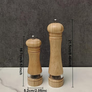Versatile Wooden Salt and Pepper Grinders Set for Kitchen Use