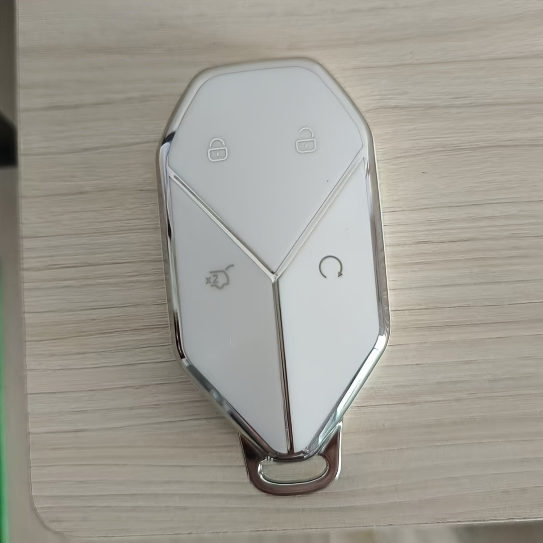 Universal Car Key Holder Leather Keychain for SUV and Sedan Black