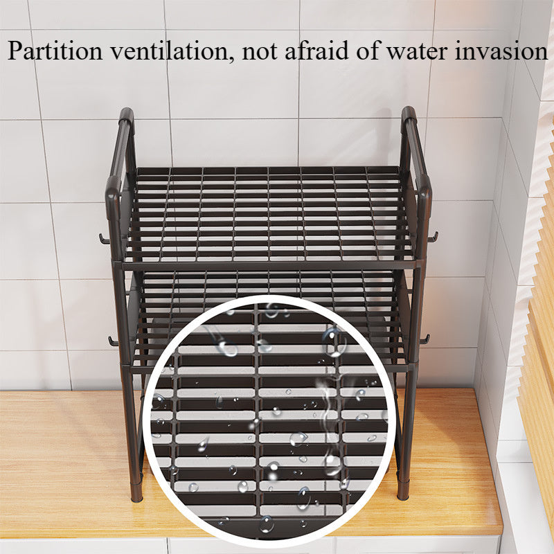 Универсальная полка для хранения в микроволновой печи — прочный пластик, многослойная, для демонстрации посуды и растений, идеально подходит для организации кухонных поверхностей