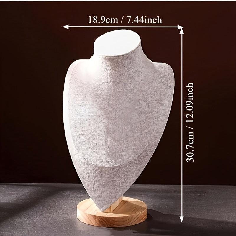 Wooden Jewelry Stand Mannequin for Necklaces Dresser or Retail Display