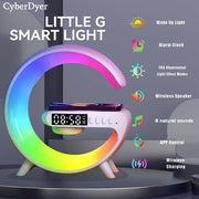 CyberDyer Smart Table Light with Sunrise Alarm Clock, Night Light Charging Station, Wireless Speaker, and Desktop Decoration Atmosphere Lamp - har qanday tadbir uchun mukammal sovg'a.