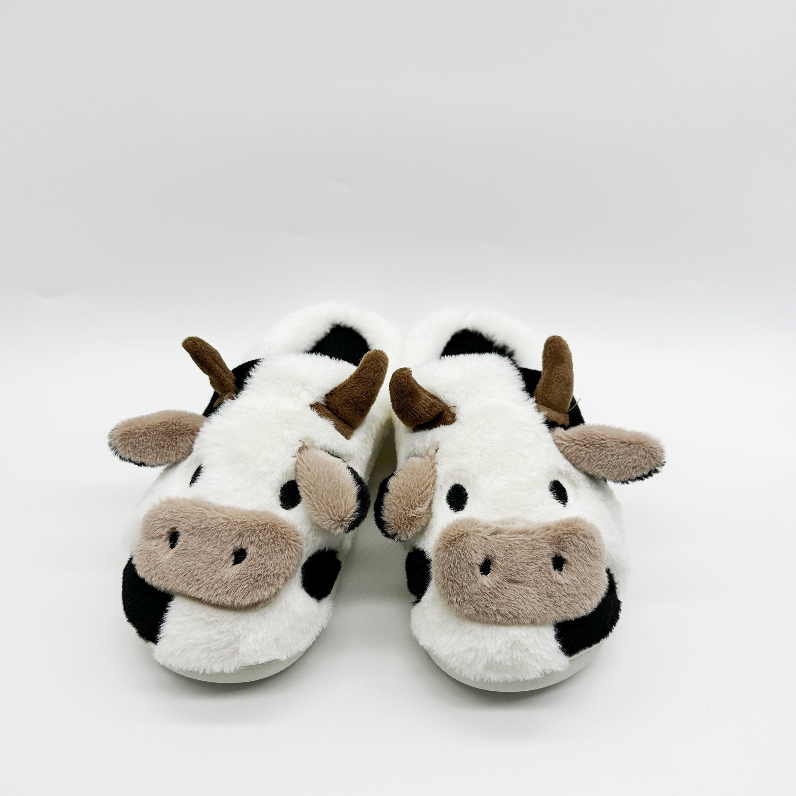 Women's Kawaii Cow Shaped Plush Cozy Non-Slip House Slippers