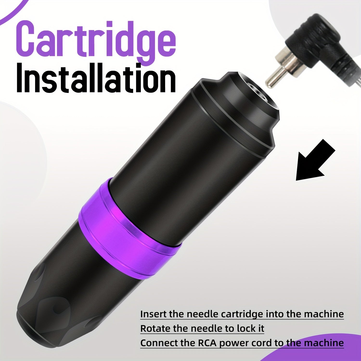 USB bilan qayta zaryadlanadigan batareyali simsiz burilish qalamli tatu mashinasi to'plami