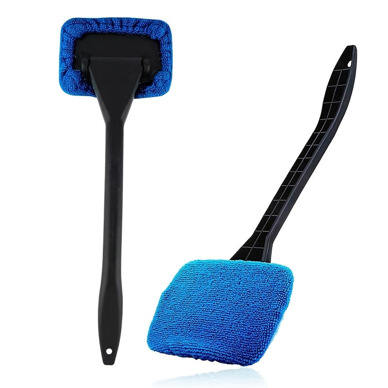 Car Window Cleaning Kit with Extendable Handle Microfiber Cloth Scraper