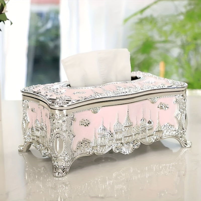 Rose Relief Tissue Box Luxury Design for Household and Commercial Use