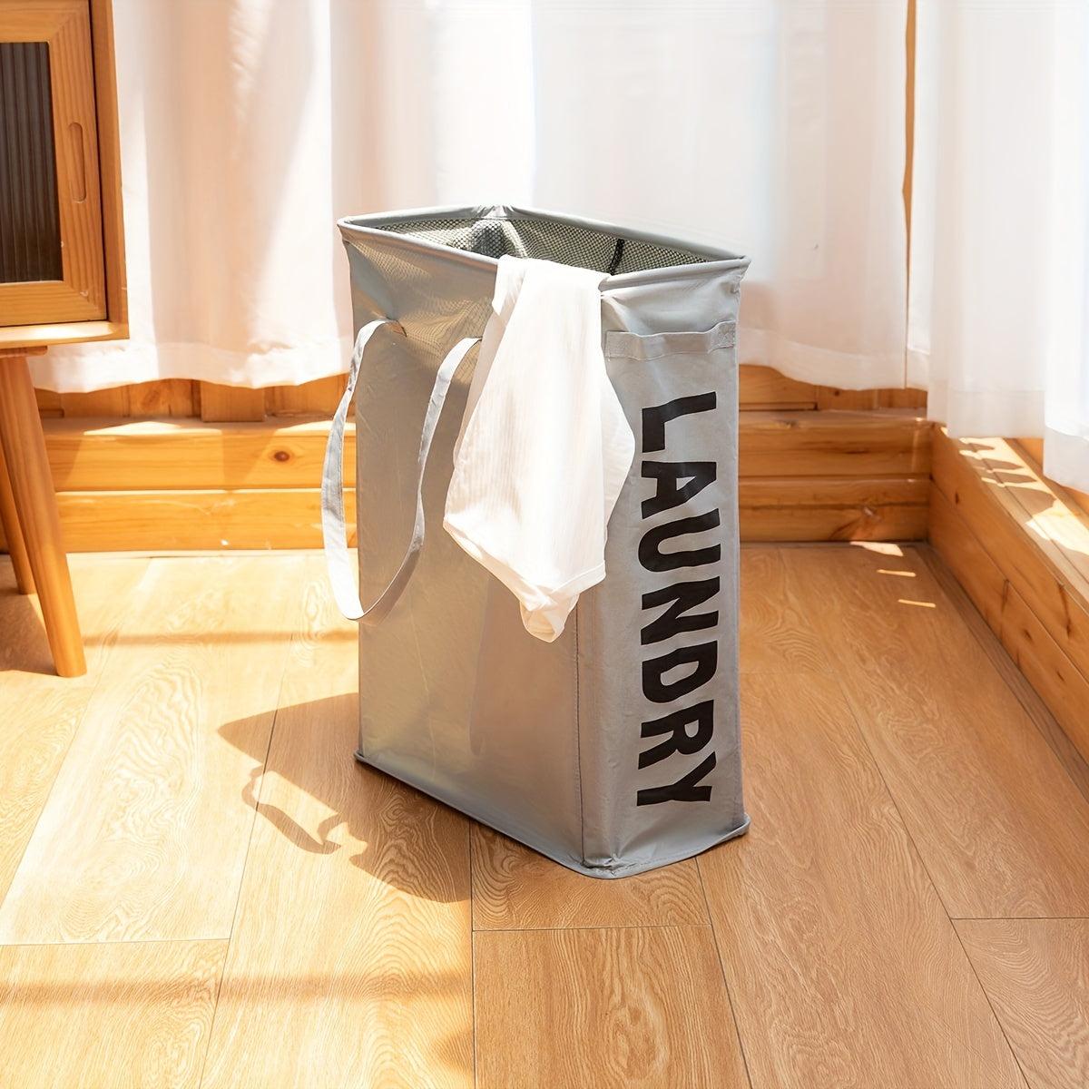 Collapsible Laundry Hamper with Handles 45L Capacity for Small Spaces
