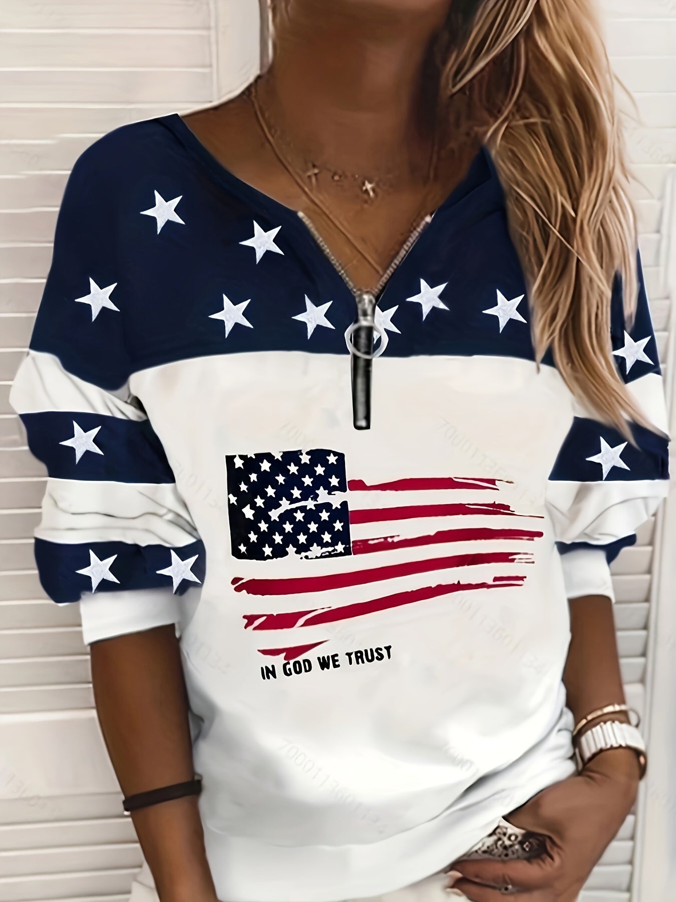 Women's Plus Size Casual Sweatshirt Long Sleeve Zipper Top