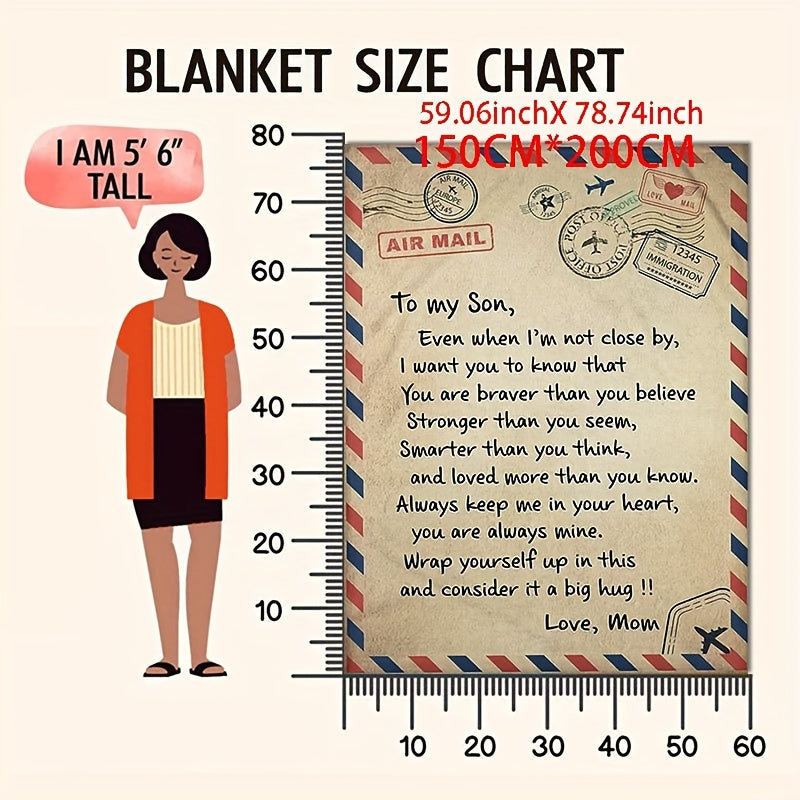 All-Season Flannel Throw Blanket for Couch Bed Travel with Encouraging Messages