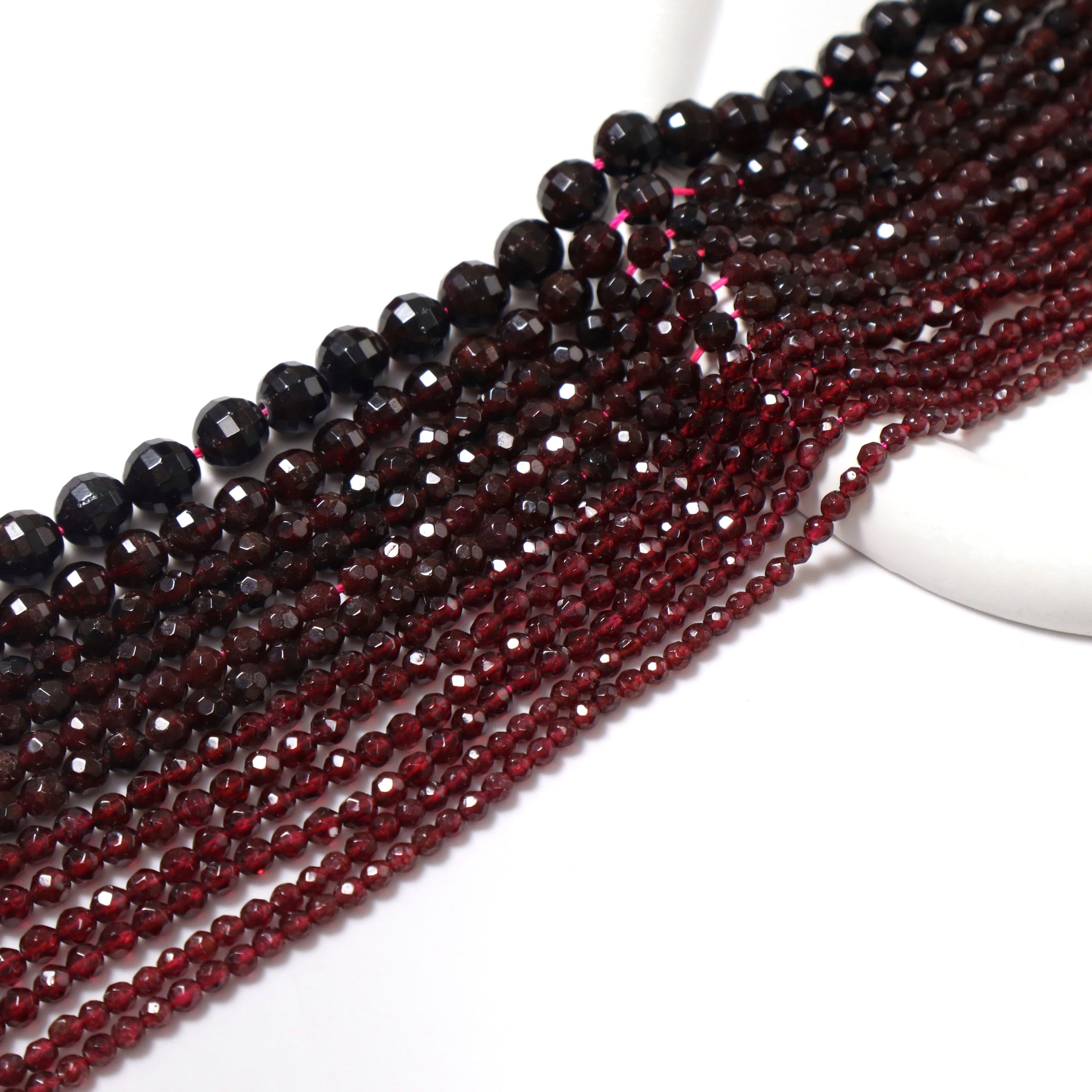 Sun'iy zargarlik DIY bilaguzuk va uzuk to'plami, garnet kristalli va tilla bilan