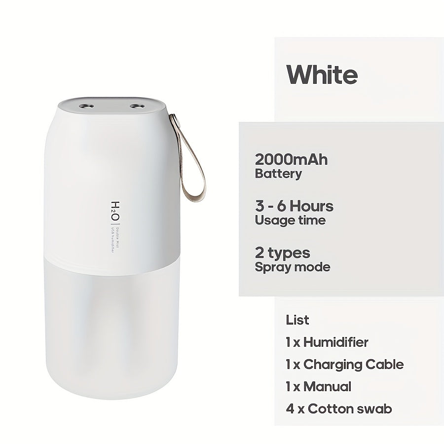 Portable USB Humidifier with Night Light Car Home 300ml Dual Spray