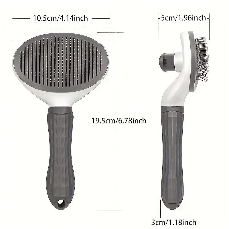 Pet Hair Removal Brush with Stainless Steel Bristles and Detangling Comb for Dogs and Cats