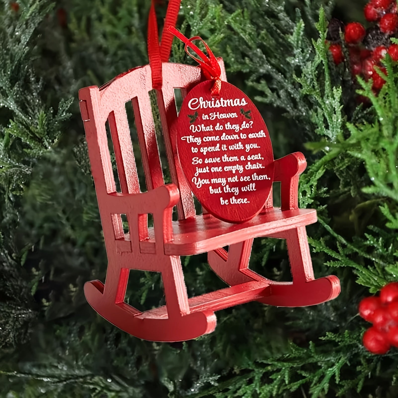 Tiny Wooden Rocking Chair for Holiday Decor and Photography