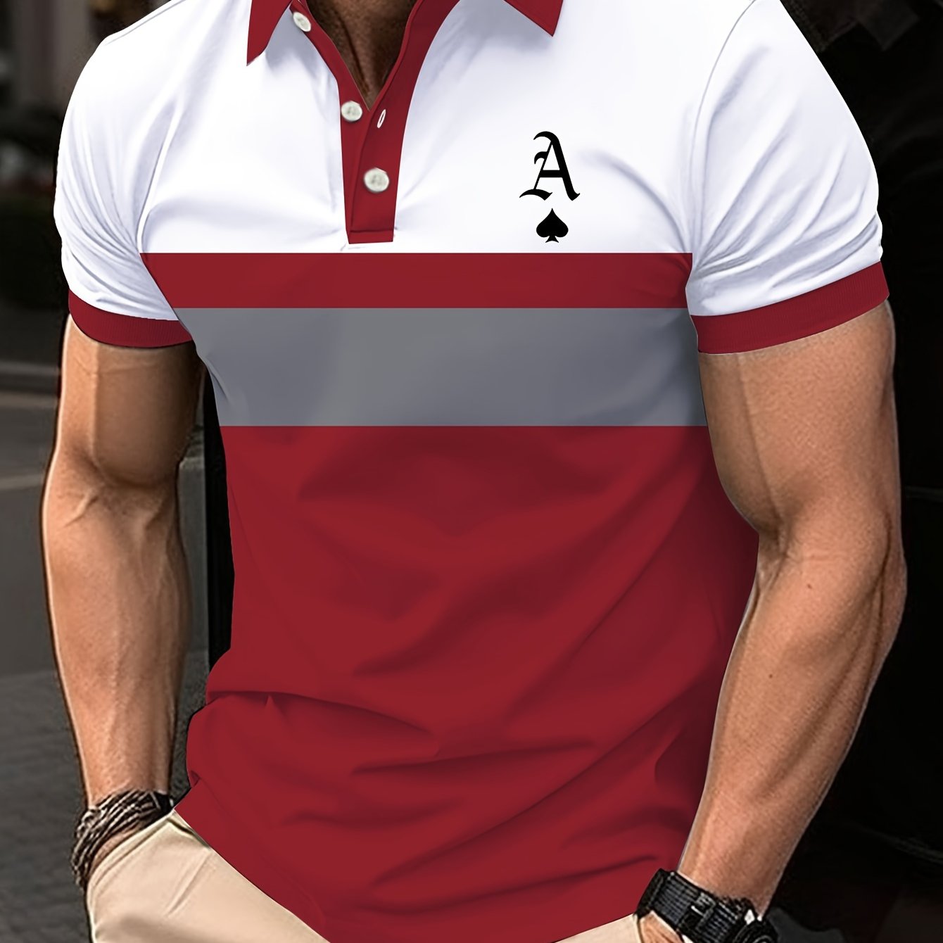 Large Plaid Striped Short Sleeve Shirt Digital Print Casual Summer Polyester