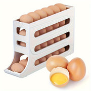 Large-Capacity Automatic Egg Dispenser Refrigerator Egg Holder Durable PP