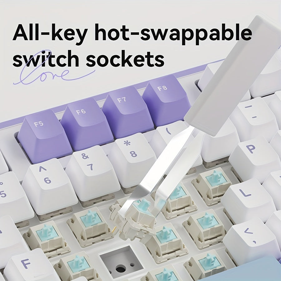 98-Key RGB Mechanical Gaming Keyboard Wireless 2.4G 5G with Volume Knob TFT Display