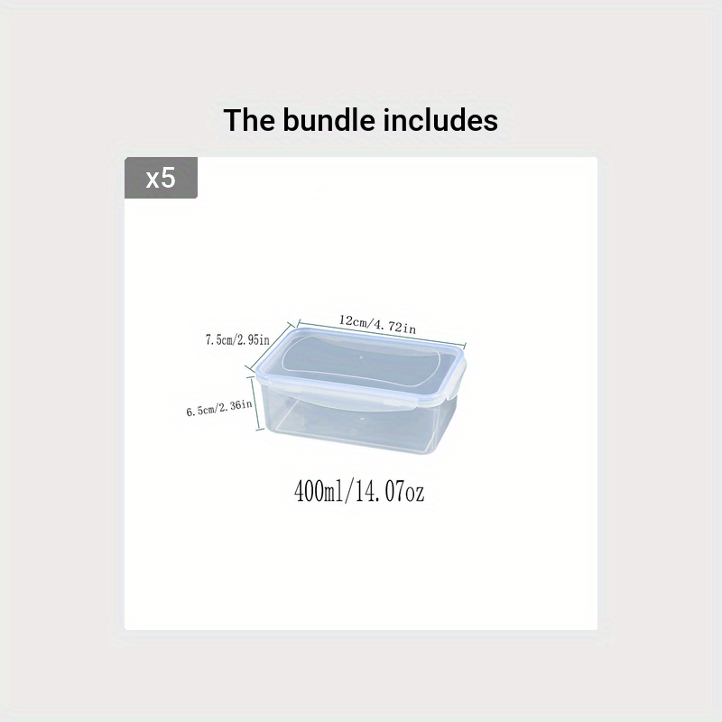 Unisex Plastic Storage Box Microwave Safe Food Container 1/4 Pcs Set