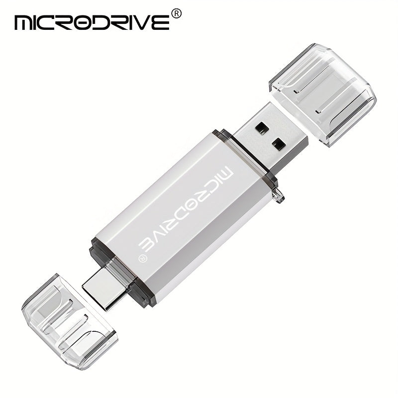 MICRODRIVE 2.0 USB-C Flesh Drayv - Yuqori tezlikdagi OTG xotira kaliti, muzlatilgan metall tekstura, 128GB/64GB/32GB/16GB, Noutbuk va smartfonlar bilan mos, Qizil/Qora, Qiziqarli dizayn