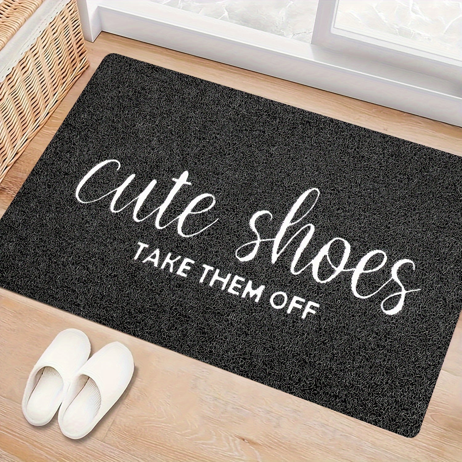 Stain Resistant Non-Slip Polyester Doormat with Floral Pattern for Entrance and Home